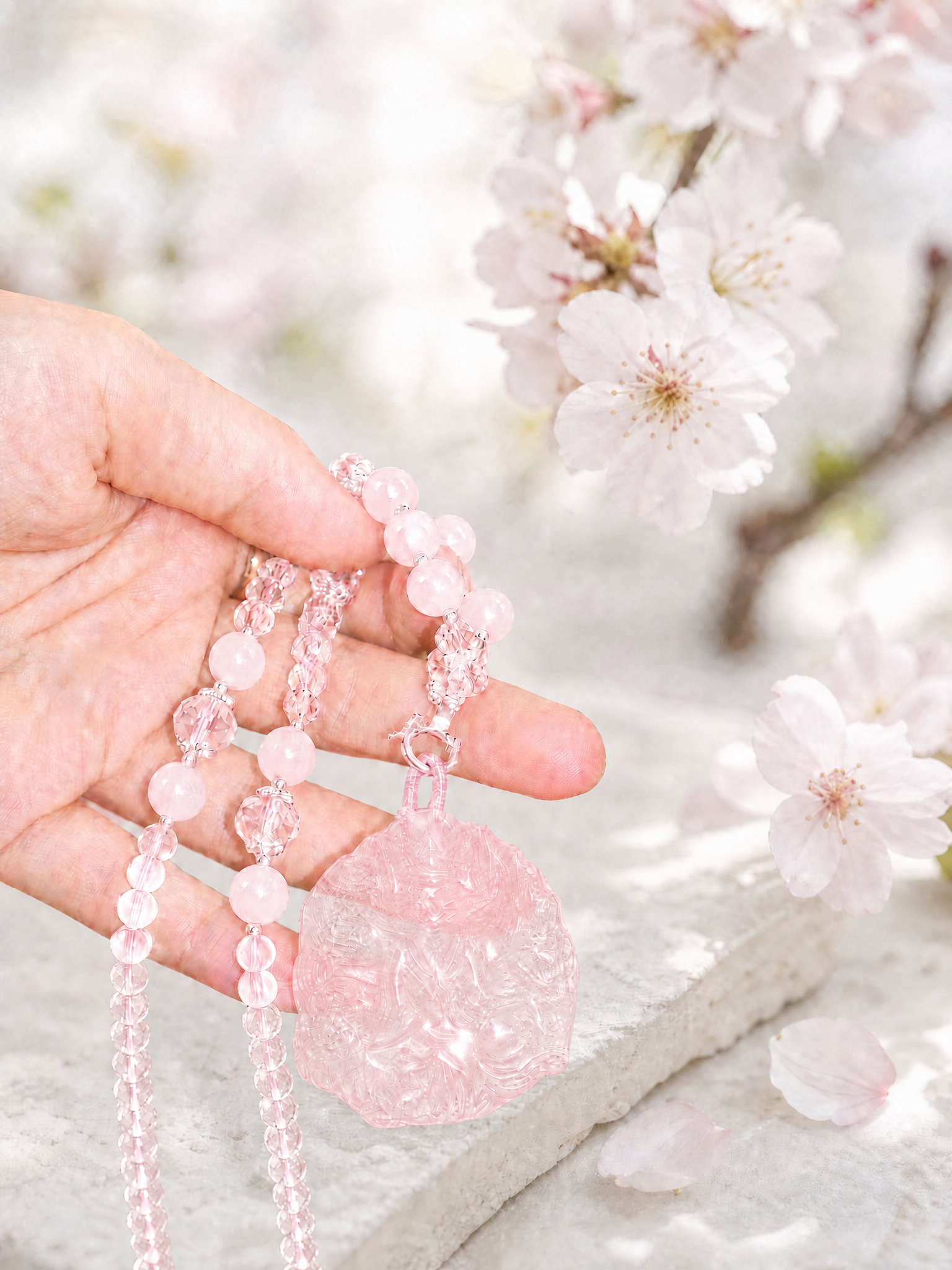 Rose Quartz Foxlight Necklace