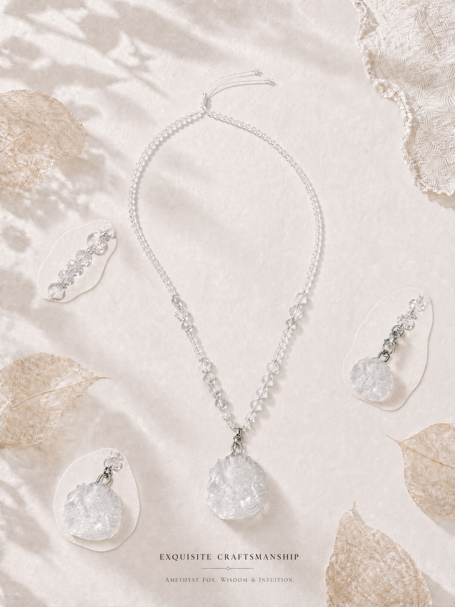 Clear Quartz Foxlight Necklace